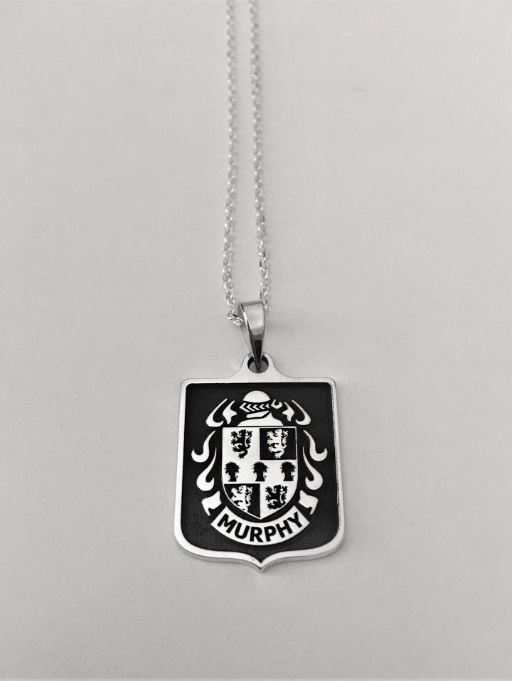 Custom Family Crest Necklace, Coat of Arms Pendant, Solid 925 Sterling Silver, Heraldic