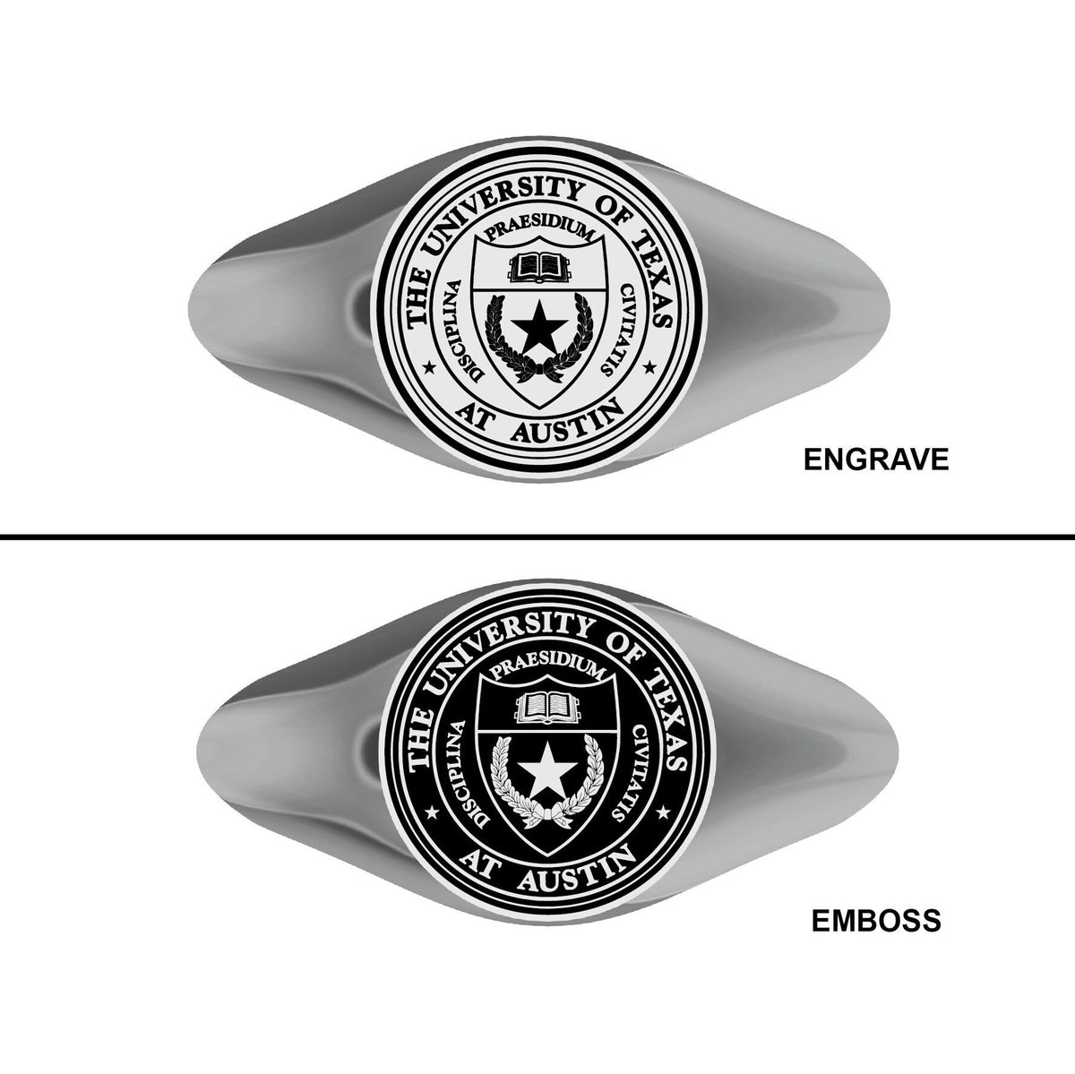 Custom Sterling 925 Silver College Signet Ring, Graduation Gift