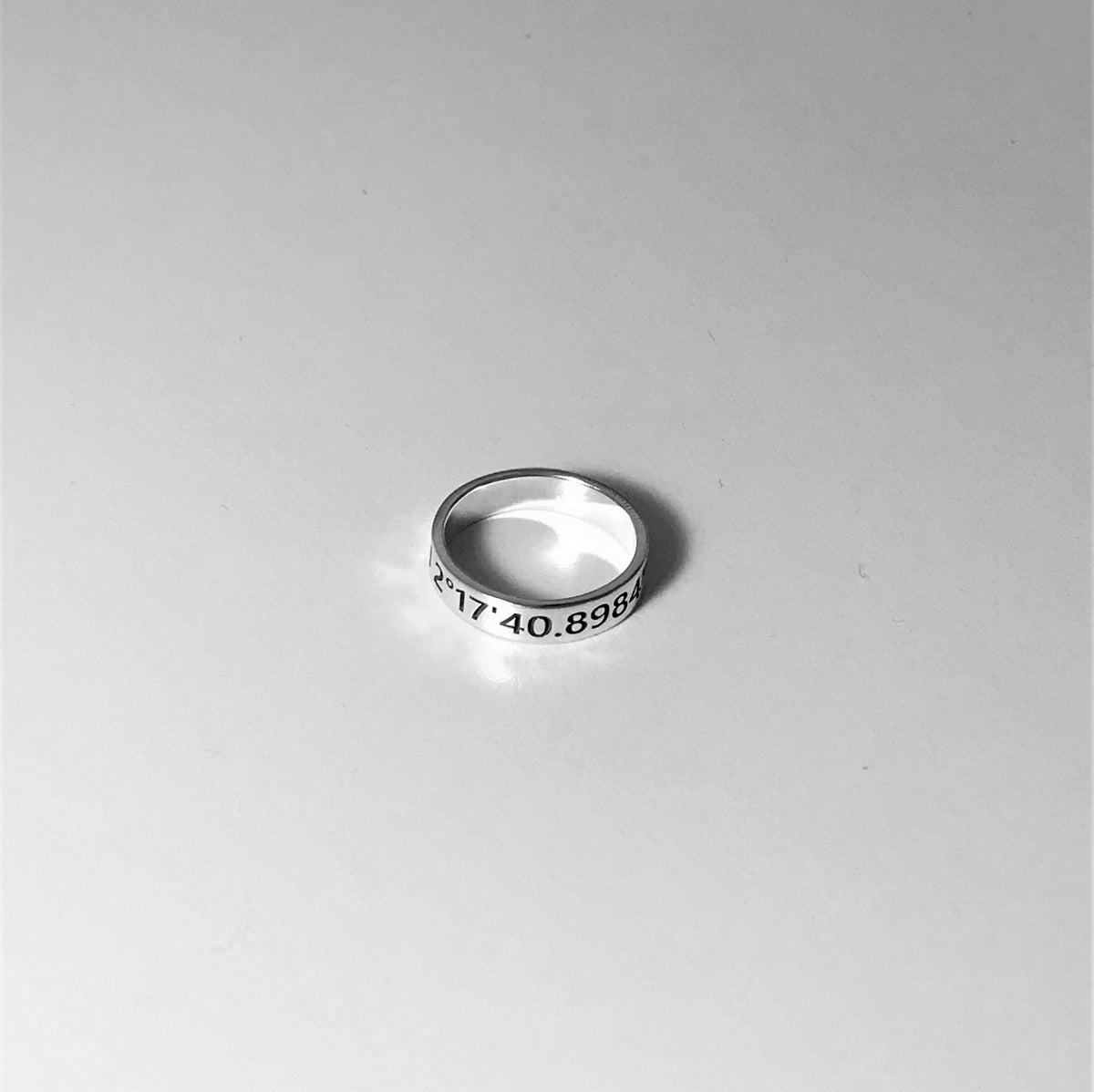 Custom 925 Sterling Silver Band Ring: Engraved Name, Fingerprint, Personalized & Customized Logo Ring