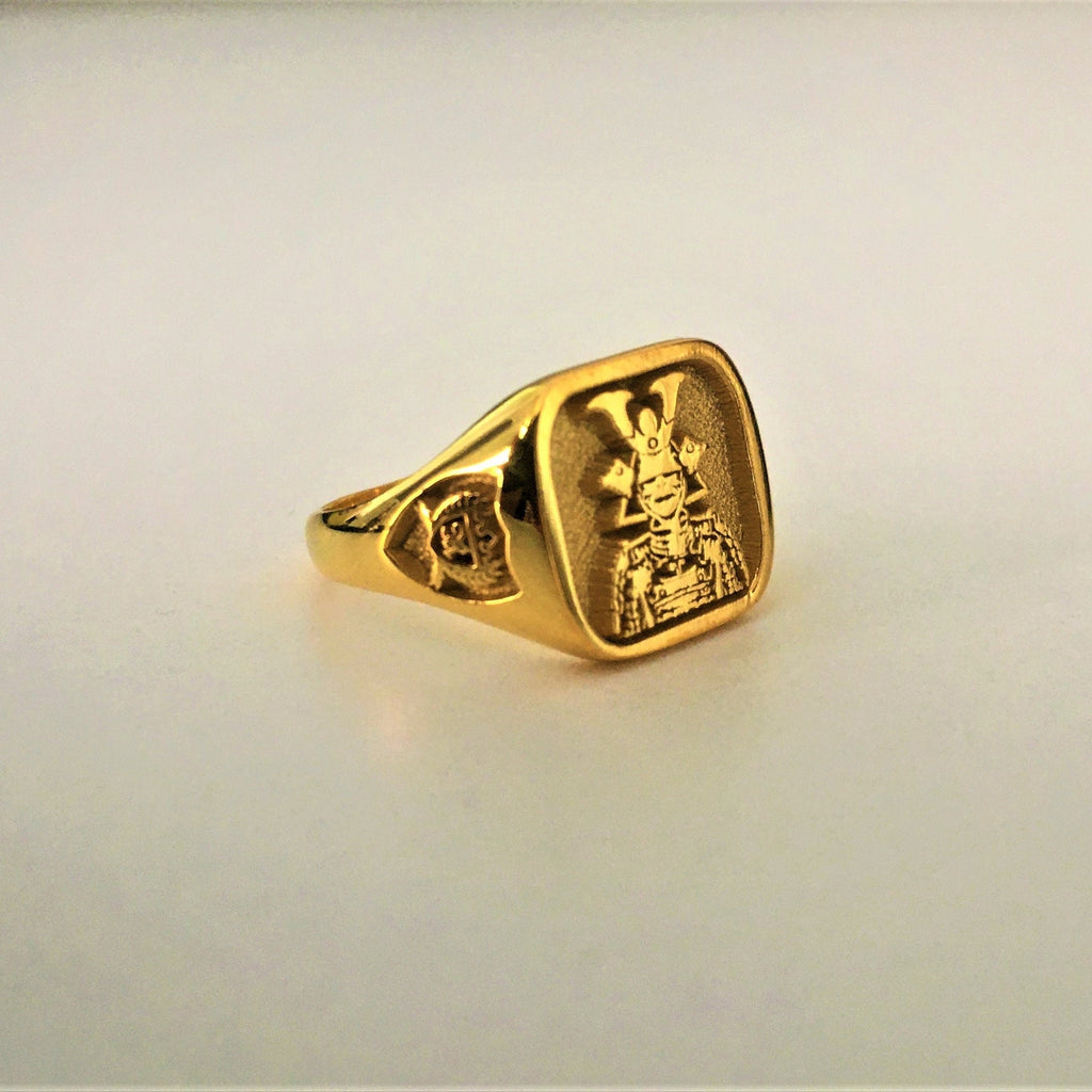 Custom Gold Plated Signet Ring, Solid 925 Gold Plated Ring, Family Crest Ring, Coat of Arm Ring, Heraldic Ring, Personalized & Customized