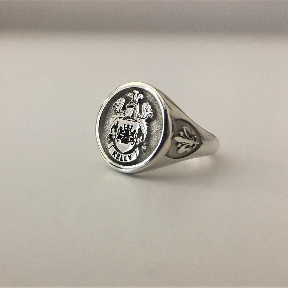 Custom 925 Sterling Silver Signet Ring, Family Crest, Coat of Arms