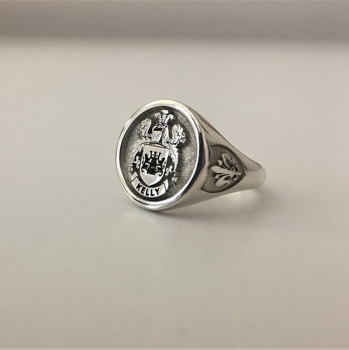 Custom 925 Sterling Silver Signet Ring, Family Crest, Coat of Arms