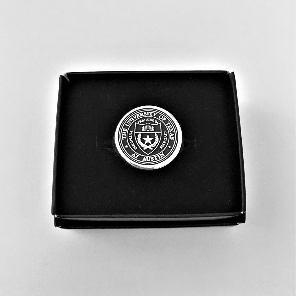 Custom Sterling 925 Silver College Signet Ring, Graduation Gift