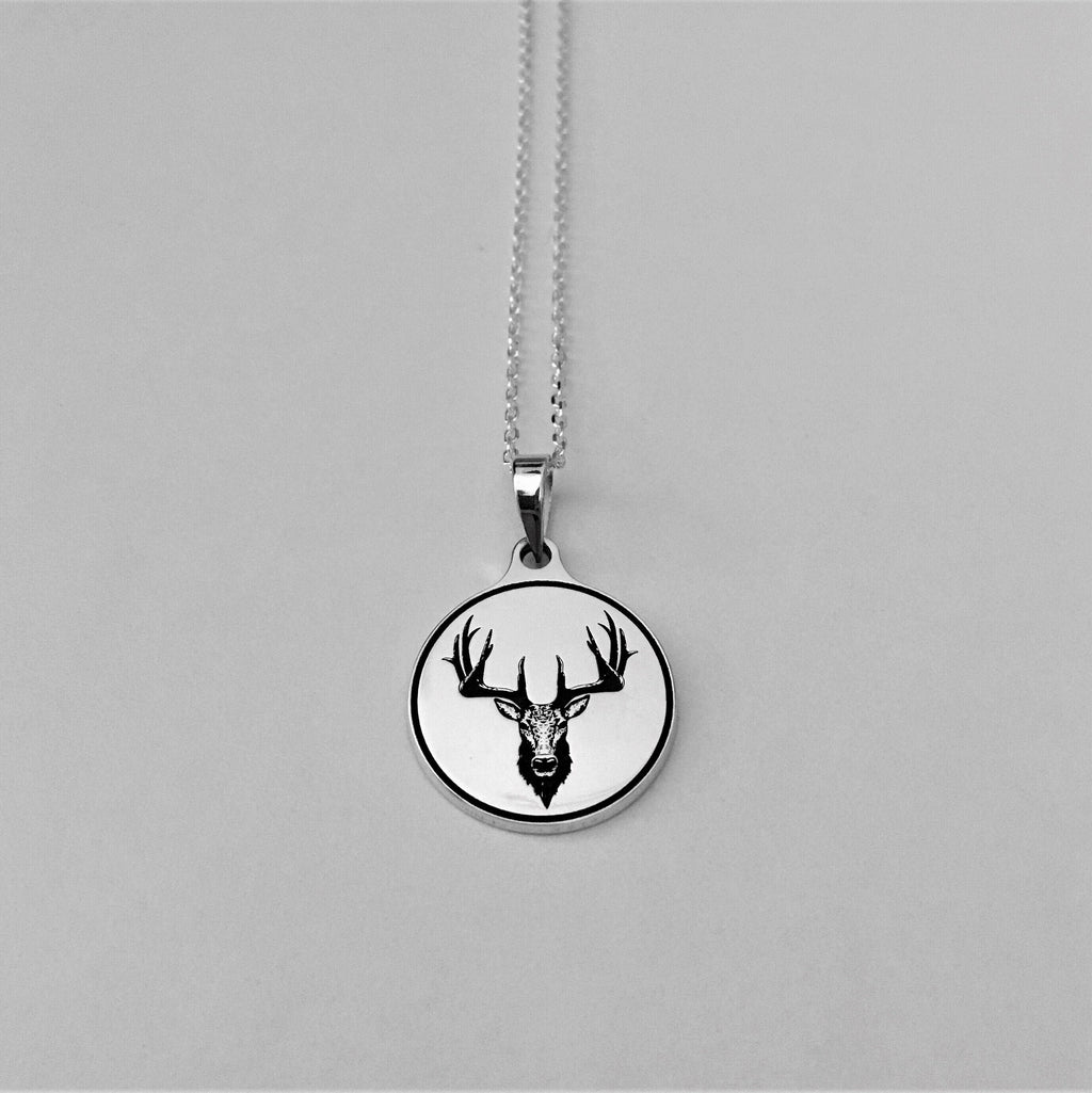 Custom Engraved Sterling Silver Necklace: Family Crest, Logo Pendant