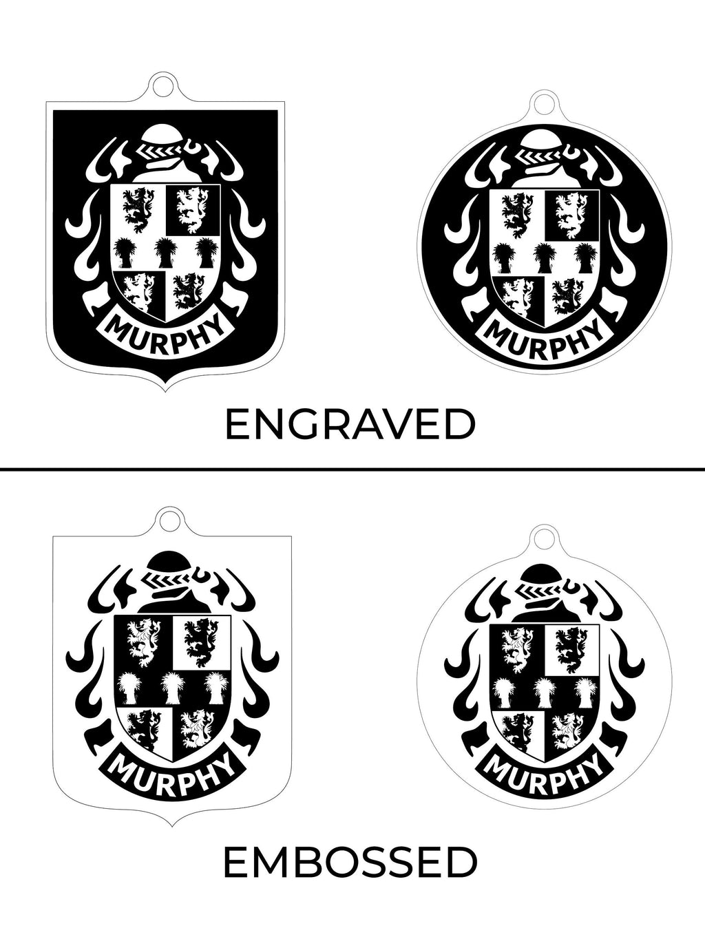 Custom Engraved Sterling Silver Necklace: Family Crest, Logo Pendant