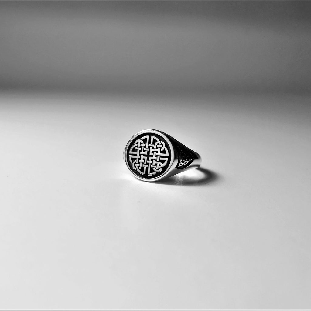 Custom Sterling Silver Cushion Signet Ring, Family Crest, Personalized Ring, Coat of Arms