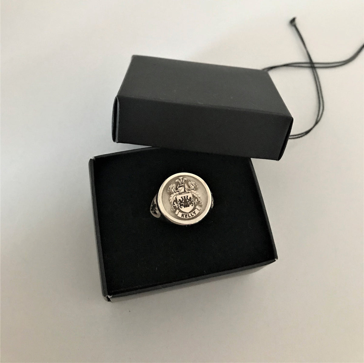 Custom 925 Sterling Silver Signet Ring, Family Crest, Coat of Arms