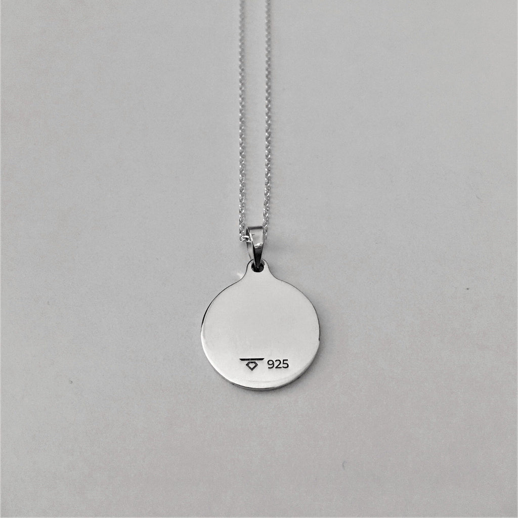 Custom Engraved Sterling Silver Necklace: Family Crest, Logo Pendant