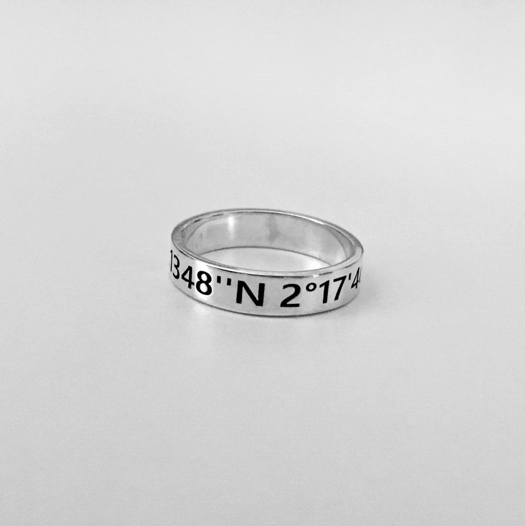 Custom 925 Sterling Silver Band Ring: Engraved Name, Fingerprint, Personalized & Customized Logo Ring