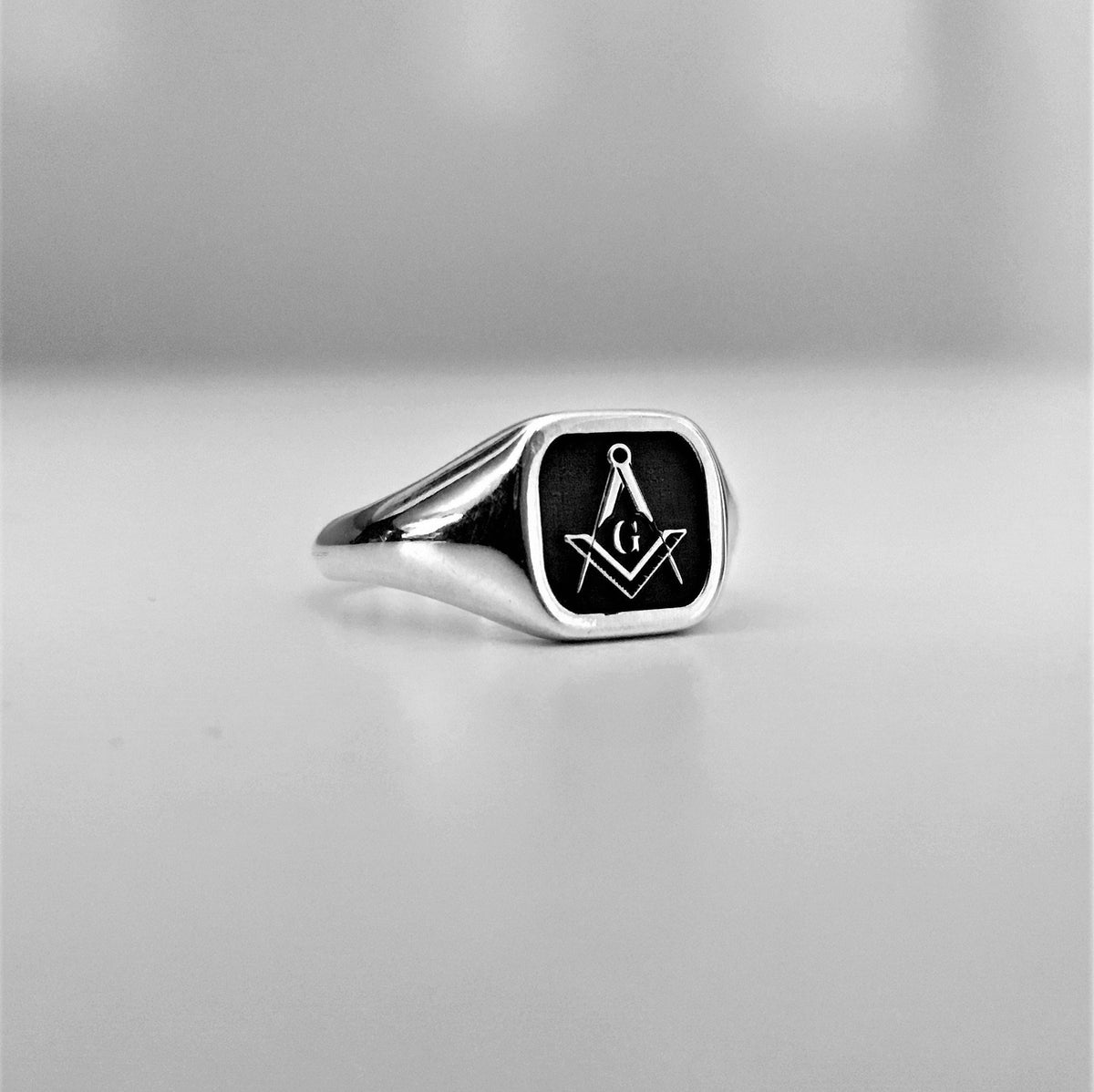 Custom Sterling Silver Cushion Signet Ring, Family Crest, Personalized Ring, Coat of Arms