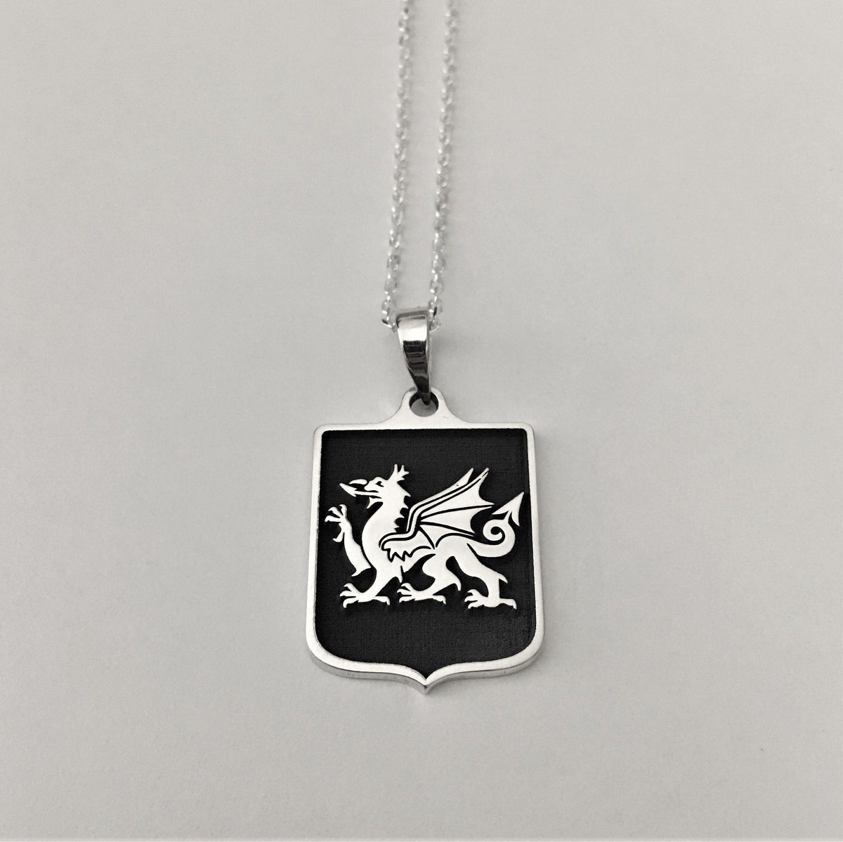 Custom Engraved Sterling Silver Necklace: Family Crest, Logo Pendant