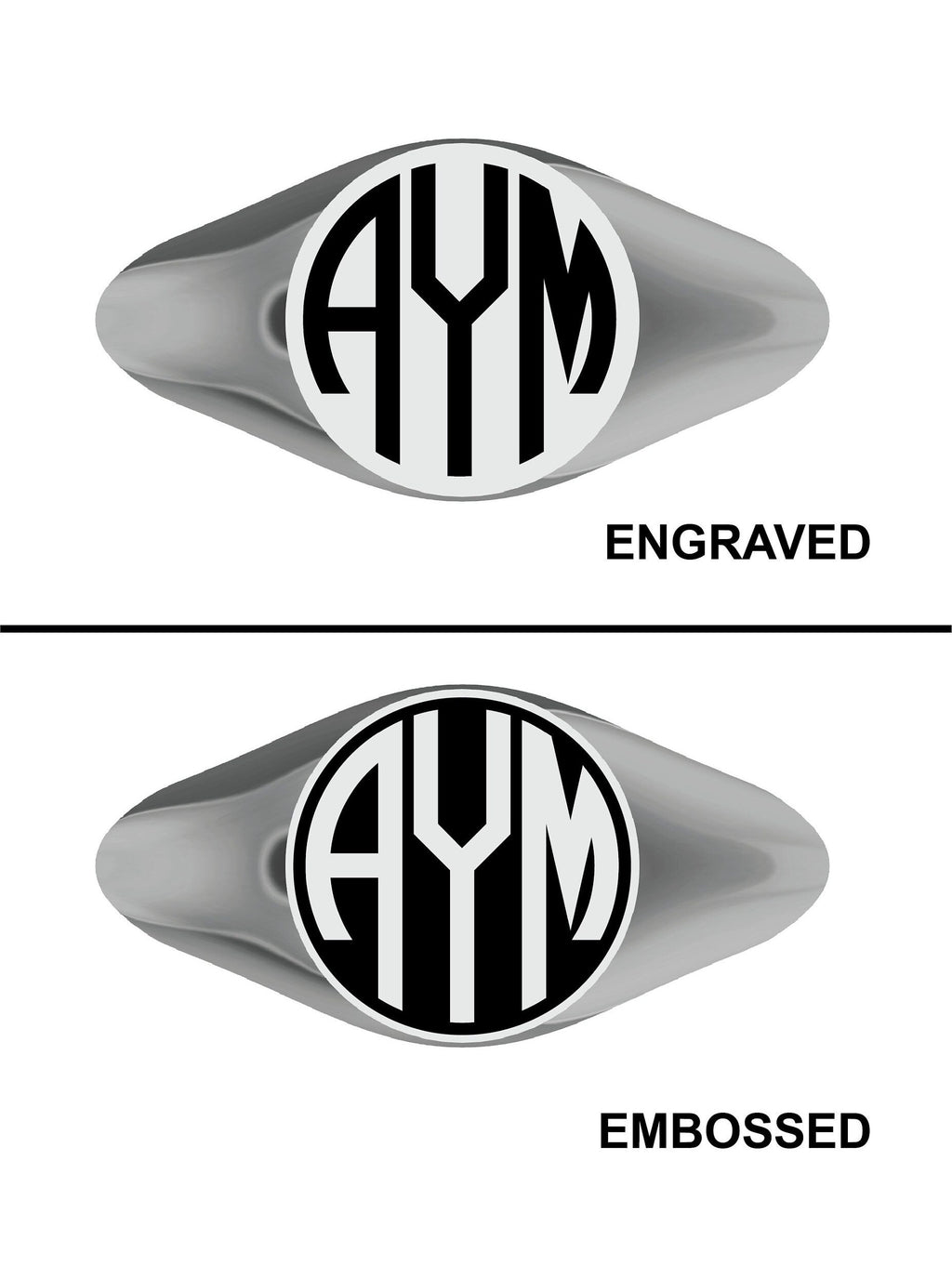 Custom Monogram Sterling Silver Signet Ring: Personalized Initial Jewelry