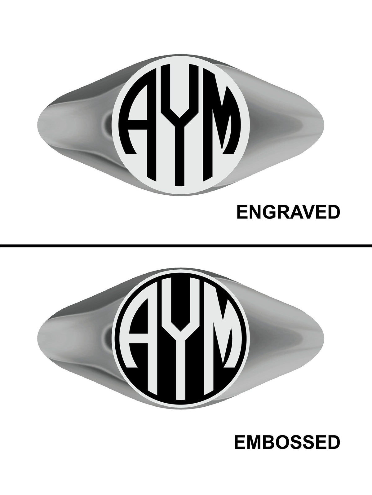 Custom Monogram Sterling Silver Signet Ring: Personalized Initial Jewelry