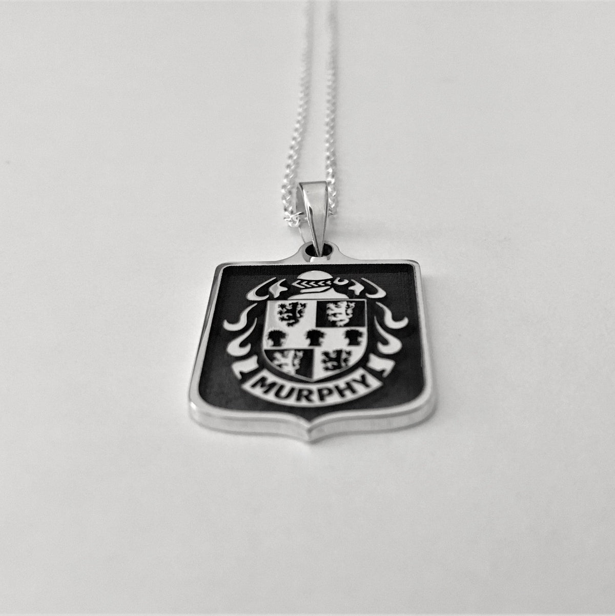 Custom Family Crest Necklace, Coat of Arms Pendant, Solid 925 Sterling Silver, Heraldic