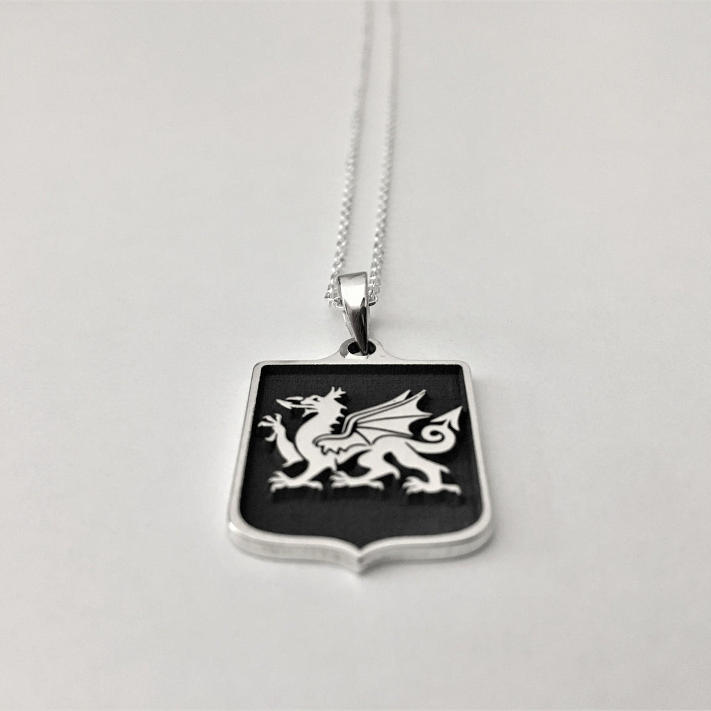 Custom Engraved Sterling Silver Necklace: Family Crest, Logo Pendant