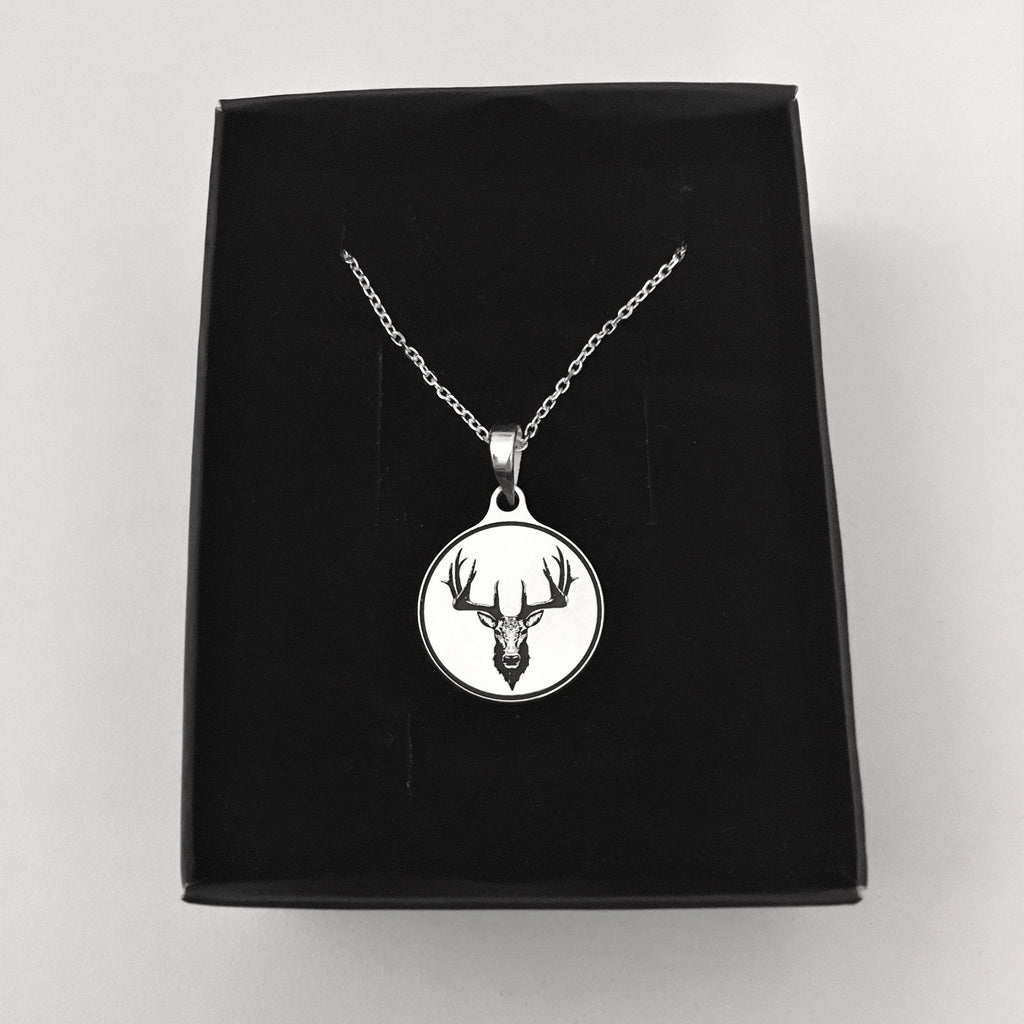 Custom Engraved Sterling Silver Necklace: Family Crest, Logo Pendant