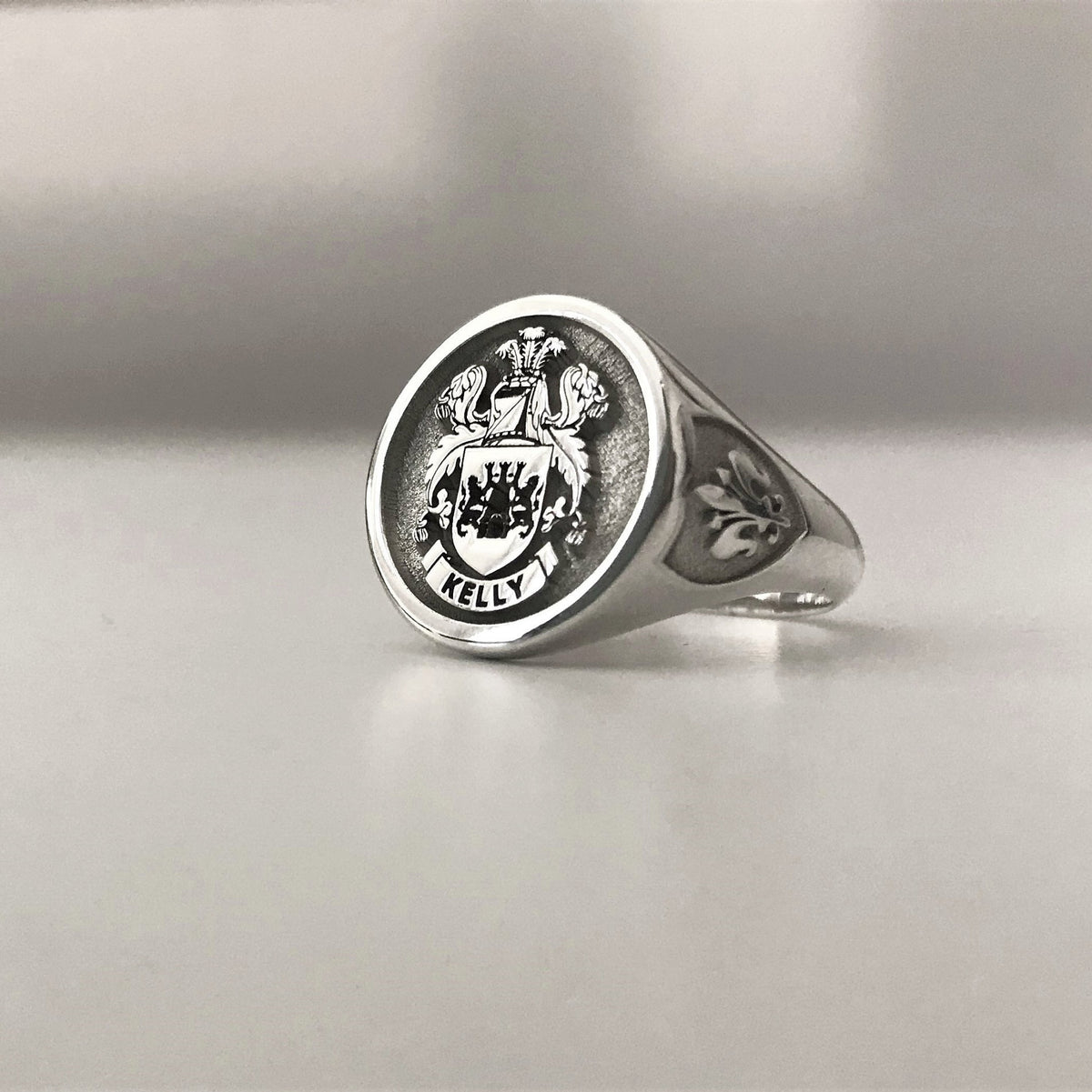 Custom 925 Sterling Silver Signet Ring, Family Crest, Coat of Arms