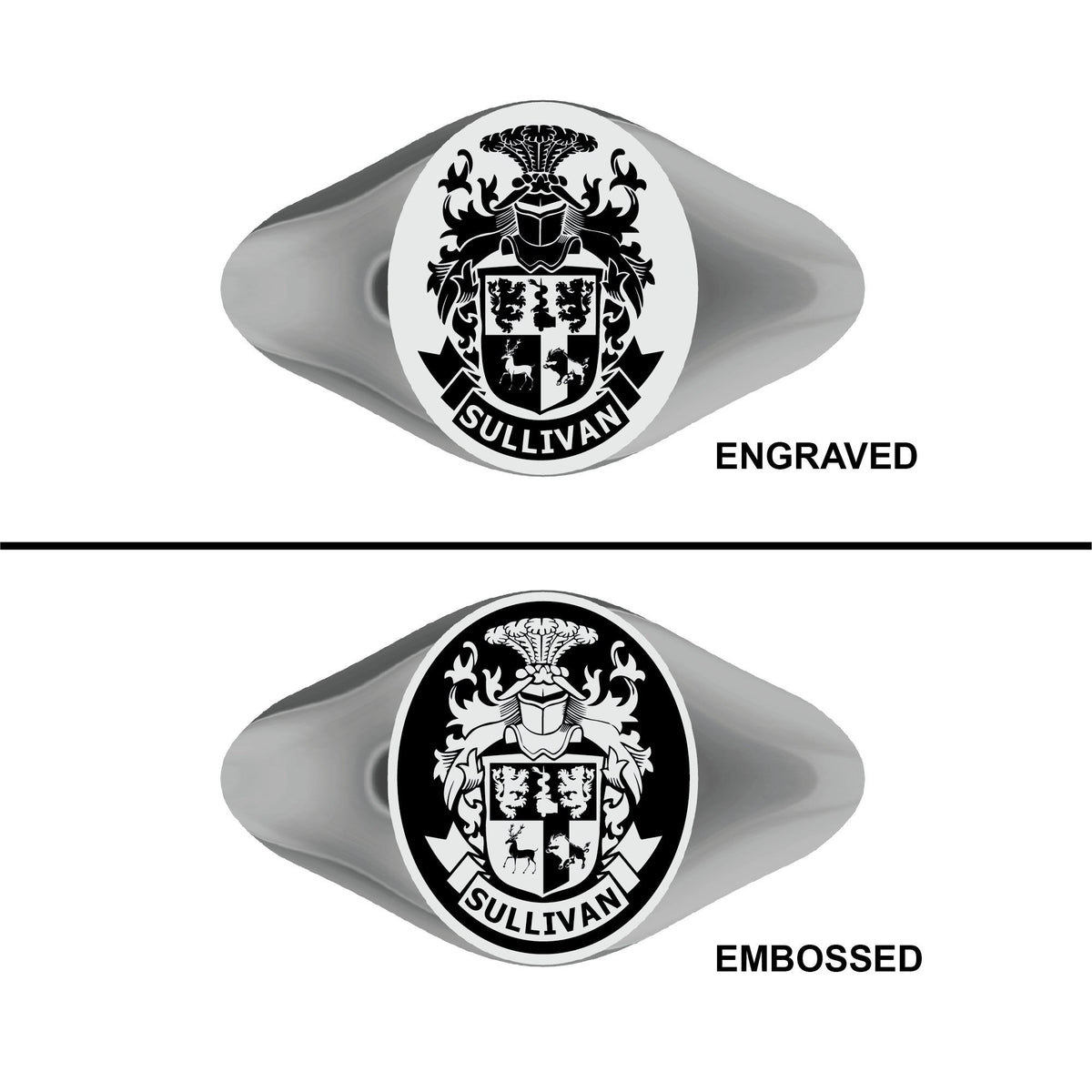 Custom Silver Signet Ring, Family Crest, 925 Sterling Silver, Heraldic Jewelry