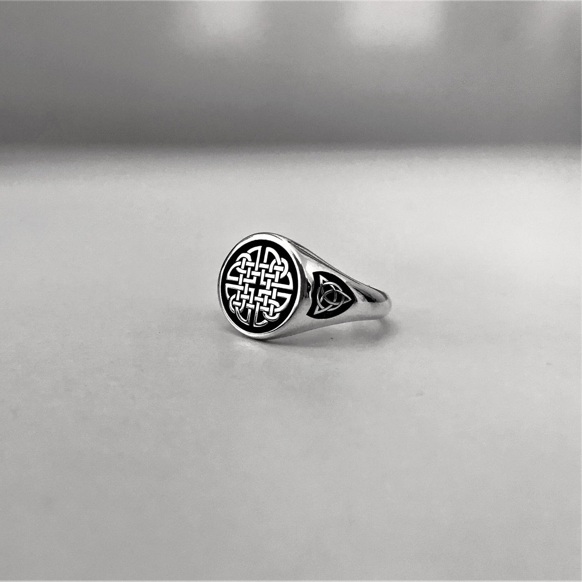 Custom Sterling Silver Cushion Signet Ring, Family Crest, Personalized Ring, Coat of Arms