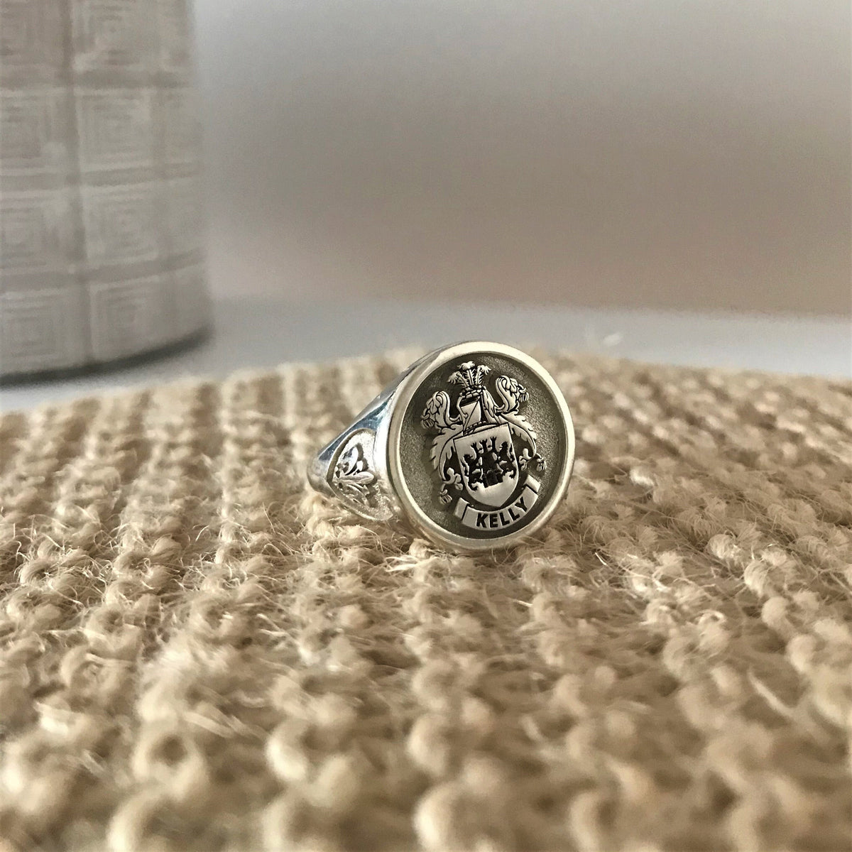Custom 925 Sterling Silver Signet Ring, Family Crest, Coat of Arms