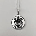 Custom Engraved Sterling Silver Necklace: Family Crest, Logo Pendant